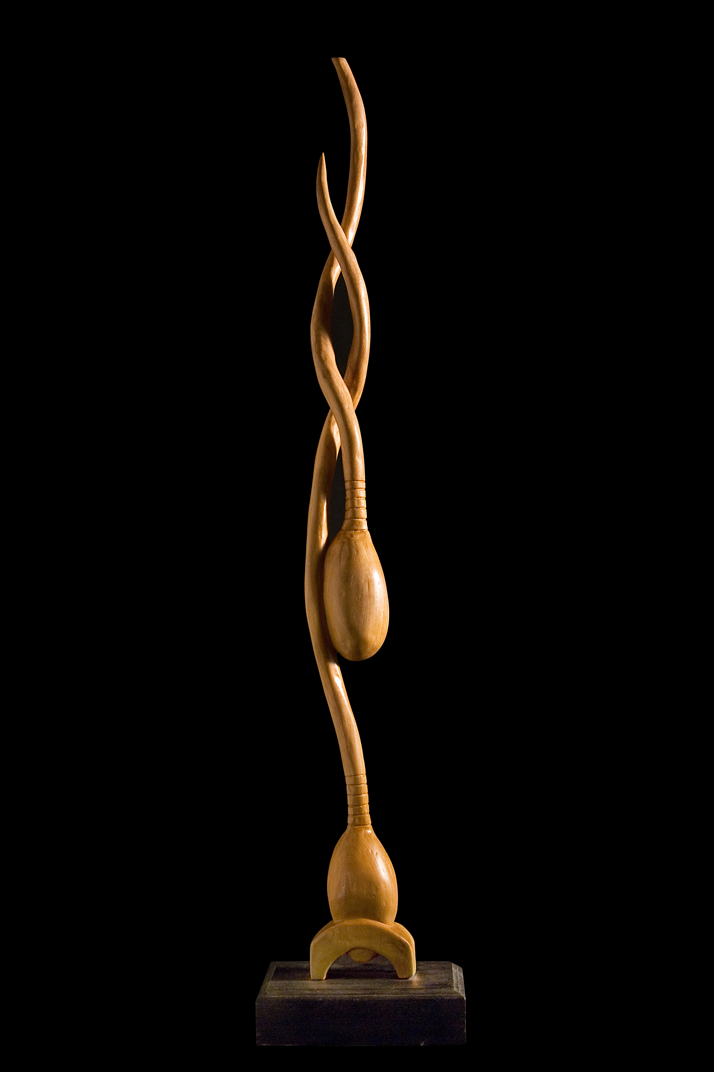 Escultura 'Vida' tallada en madera de lenga, 100cmx10cm